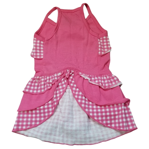 DOG Sundress EAST SIDE COLLECTION Pink & White Checked Size Small Furbaby - Picture 2 of 8